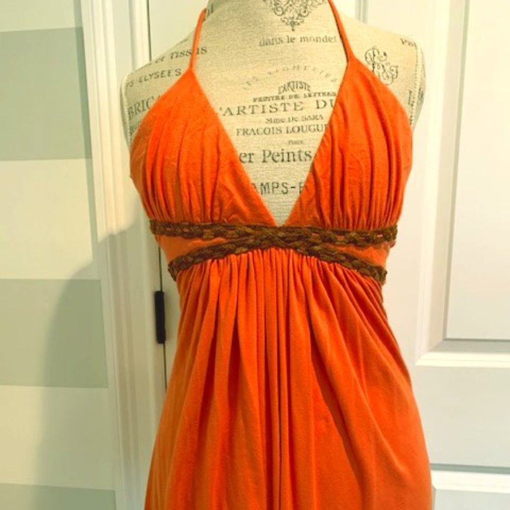 XS Sky Halter Top with Braided Trim Detail